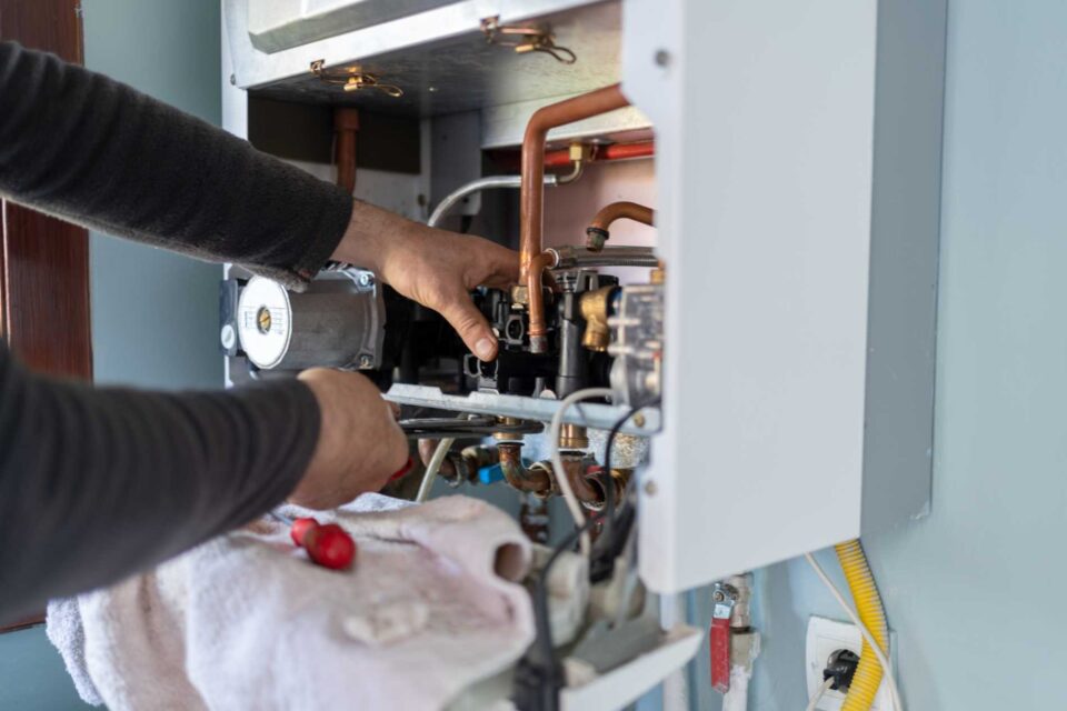 Technician repairing