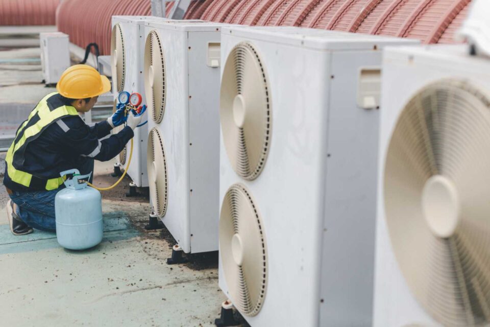 Commercial HVAC system inspection by trained technician in North Atlanta Metro